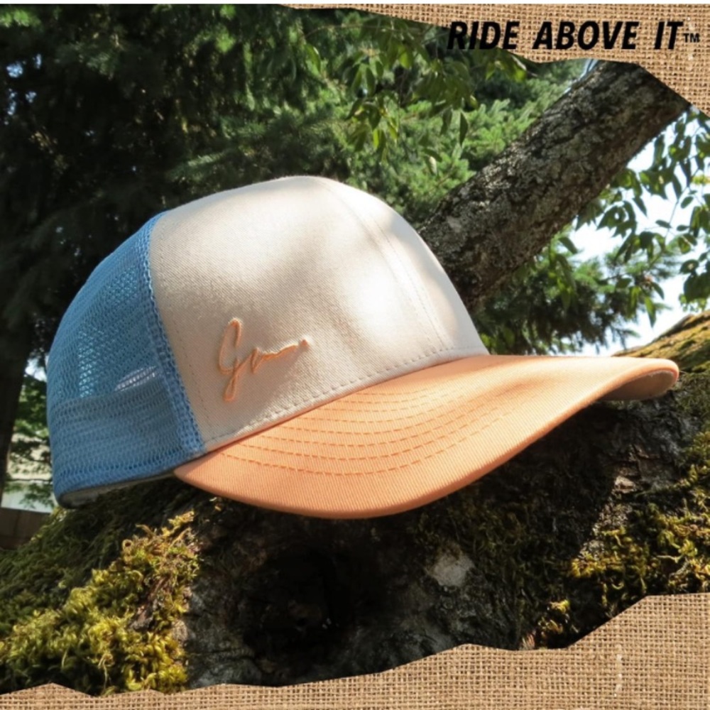 Peach & Powder Blue Womens Trucker Hat